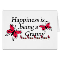 Happiness Is Being An Granny BUTTERFLY Cards