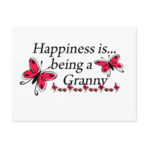 Happiness Is Being An Granny BUTTERFLY Postcard