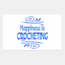 Happiness is Crocheting Rectangle Sticker
