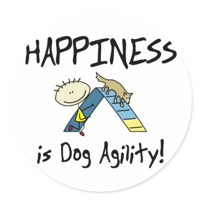Happiness is Dog Agility Stickers by MenagerieMayhem