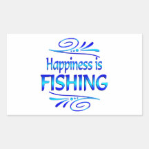 Happiness is FISHING Rectangular Sticker