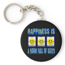 HAPPINESS IS ROOM FULL OF SLOTS KEYCHAINS