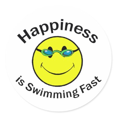 Happiness is Swimming Fast Round Sticker by swimtowin