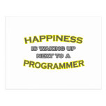 Happiness Is Waking Up .. Programmer Post Card