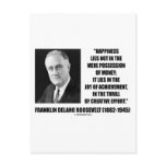 Happiness Lies Joy Of Achievement Creative Effort Post Cards