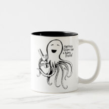 Happiness Octopus has a Bunny Friend Coffee Mugs