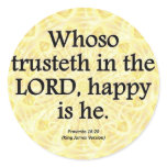 Happiness Proverbs 16-20 Condensed Round Sticker