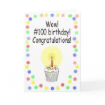 Happy 100 Birthday Paper Greeting Card Unique