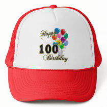 Happy 100th Birthday Gifts and Birthday Apparel Hats