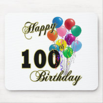 Happy 100th Birthday Gifts and Birthday Apparel Mouse Mats