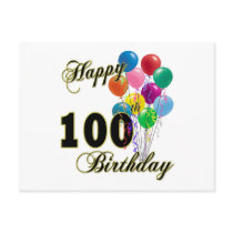 Happy 100th Birthday Gifts and Birthday Apparel Post Card