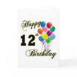 Happy 12th Birthday Gifts and Birthday Apparel Card