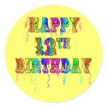 Happy 12th Birthday Gifts and Birthday Apparel stickers