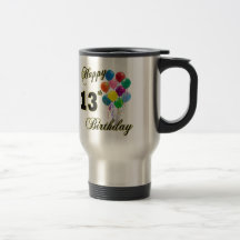 Happy 13th Birthday Gifts and Birthday Apparel Coffee Mugs