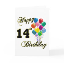 Happy 14th Birthday Gifts and Birthday Apparel Cards