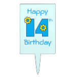 Happy 14th Birthday in Flores Blue