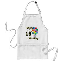 Happy 16th Birthday Gifts and Birthday Apparel Apron