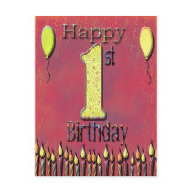 Happy 1st Birthday Post Card