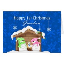 Happy 1st Christmas Grandson Cards