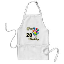 Happy 20th Birthday with Balloons Aprons