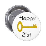 Happy 21st Birthday Badge Pin