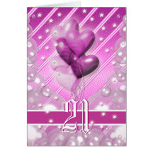 Happy 21st birthday balloons bright card