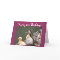 Happy 21st Birthday Duckling greeting card