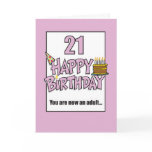 Happy 21st Birthday Pink cards