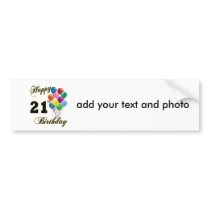 Happy 21st Birthday with Balloons Bumper Stickers