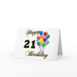 Happy 21st Birthday with Balloons cards