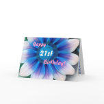 HAPPY 21st  BIRTHDAY  with Magic Blue Flower cards