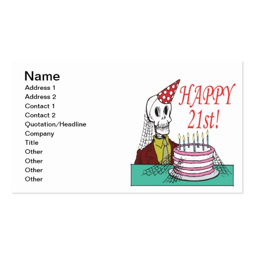 Happy 21st business card