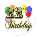 Happy 22nd Birthday Merchandise stickers