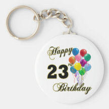 Happy 23rd Birthday Gifts with Balloons Key Chains