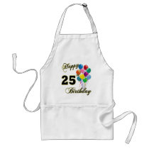 Happy 25th Birthday Gifts with Balloons Aprons