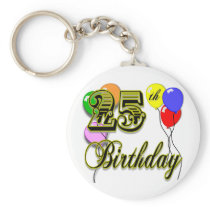 Happy 25th Birthday Merchandise Keychain