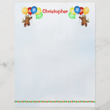 Happy 2nd Birthday Bear Scrapbook Paper 3 Flyer