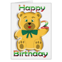 Happy 2nd Birthday Teddy Bear Card