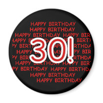 Happy 30th Birthday Fridge Magnet