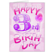 Happy 3rd Birthday Cards
