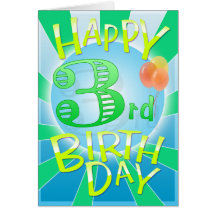 Happy 3rd Birthday Greeting Card