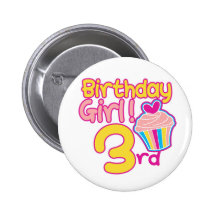 Happy 3rd Birthday! Pinback Button