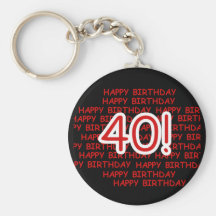 Happy 40th Birthday Keychains