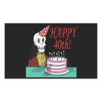 Happy 40th rectangular stickers