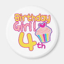 Happy 4th Birthday! Fridge Magnet