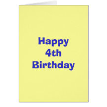 Happy 4th Birthday Greeting Card