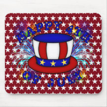 Happy 4th July Crackers Mousepads