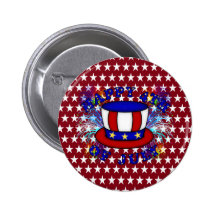 Happy 4th July Crackers Pinback Button