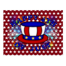 Happy 4th July Crackers Postcard
