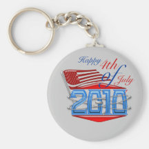 Happy 4th of July 2010 American Flag  Keychain